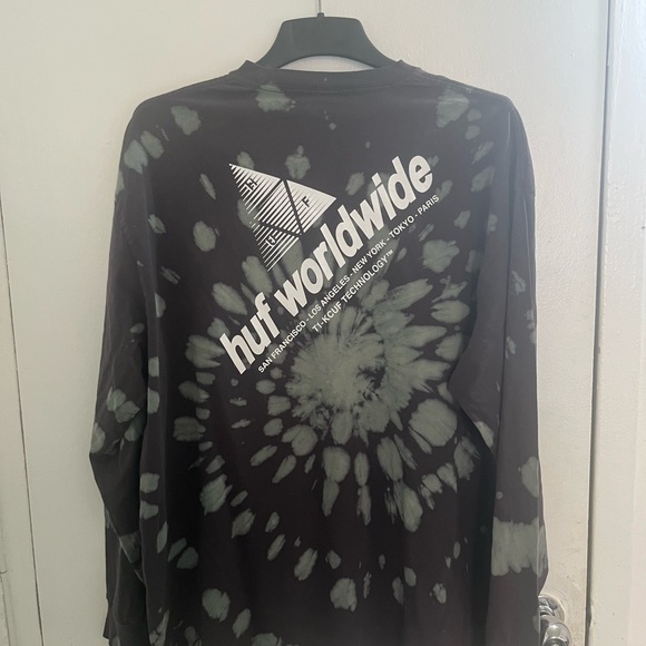HUF Black and Gray Tie-Dye Long Sleeve - Picture 2 of 5